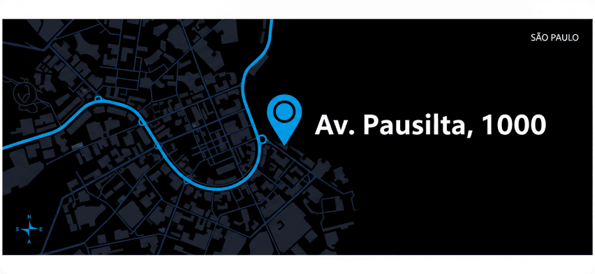Mapa da região do escritório da QOWI em São Paulo