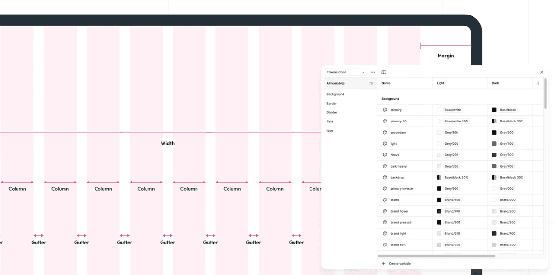 Componentes do design system próprio da QOWI